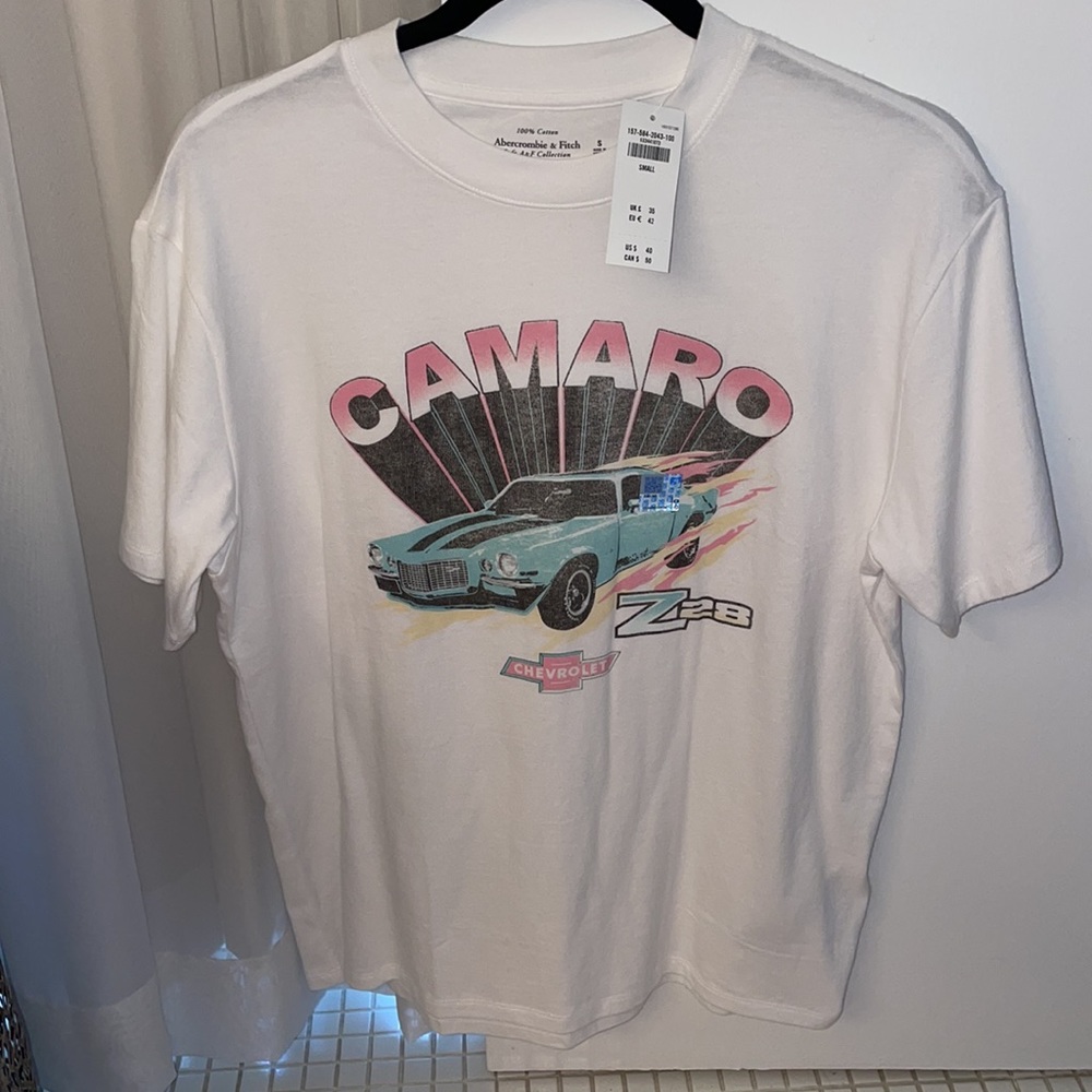 NWT Abercrombie Oversized Boyfriend Camaro Graphic Tee Soft A&F Collection